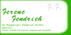 ferenc fendrich business card